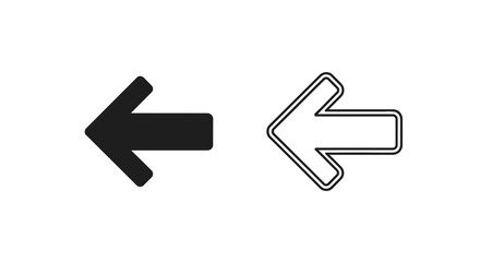 Two simple left-pointing arrows; one solid, one outlined.