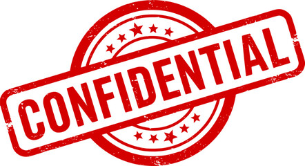 Confidential red ink rubber stamp sign symbol grunge effect vector illustration