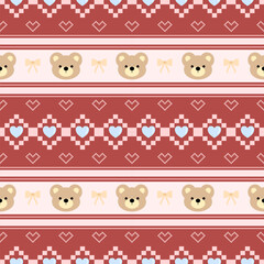 seamless pattern with bear, fabric pattern, gift wrapping paper, notebook cover, phone case pattern 