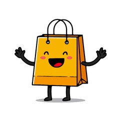 cartoon illustration of a shopping bag