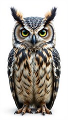 Obraz premium Majestic Owl Portrait on White