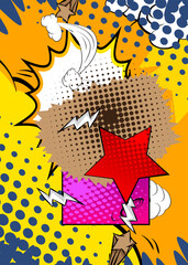 Modern creative pop art vibrant comic book style background. Cartoon effects explosion design.