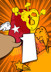 Modern creative pop art vibrant comic book style background. Cartoon effects explosion design.