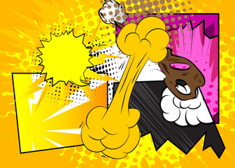 Modern creative pop art vibrant comic book style background. Cartoon effects explosion design.