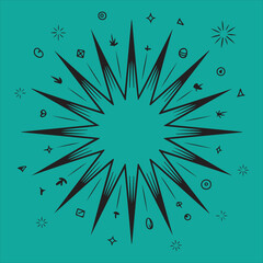 Obraz premium Abstract geometric design with vibrant color palette and clean lines