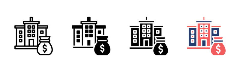 Investment icon sheet multiple style collection