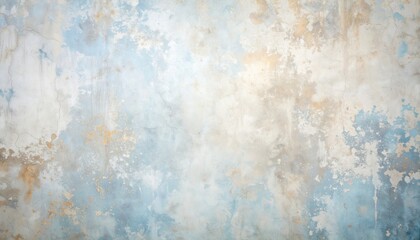Fototapeta premium Fondo de pared texturizada en tonos crema, azul y gris, efecto artístico ideal para diseño abstracto o vintage