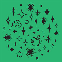 Abstract geometric shapes with vibrant color palette