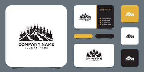 Fototapeta premium mountain logo vector design and business card