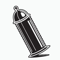 Condom Icon – Safe Sex and Protection Symbol in Black Silhouette