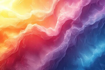 Vibrant abstract waves of color blending seamlessly from warm hues to cool tones, perfect for backgrounds, digital art, and creative projects.