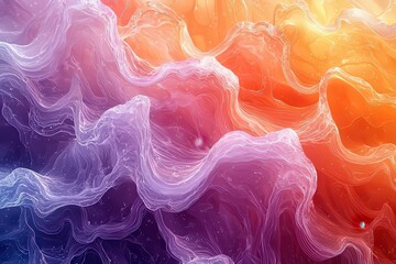 Vibrant abstract waves of color in orange, pink, and purple, creating a dynamic and fluid visual perfect for modern design and artistic projects.