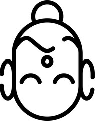 Minimalistic Modern Rounded Outline Buddha Icon