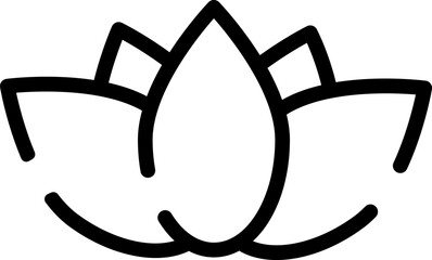 Minimalistic Modern Rounded Outline Lotus Icon