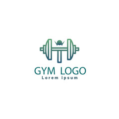 Minimal Fitness Studio Logo with Kettlebell and Dynamic Typography