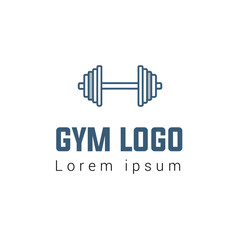 Minimal Fitness Studio Logo with Kettlebell and Dynamic Typography
