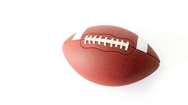 American Football Isolated on White Background with Crisp Shadows