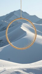 Dream Catcher Over Snowy Mountain Landscape