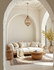 Elegant Living Room with Arched Entryway