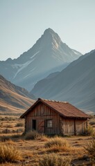 Rustic Cabin Mountain Landscape