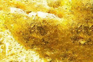 Texture of the gold leaf, Gold background, Picture from Buddha image Back