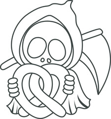 Illustration of cute skull ghost icon.
Funny skull ghost in activities stickers.
Angel of death cute elements.