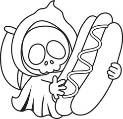 Illustration of cute skull ghost icon.
Funny skull ghost in activities stickers.
Angel of death cute elements.