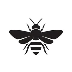Honey bee silhouette logo icon illustration