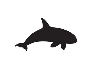 Orca whale silhouette vector flat illustration design. 