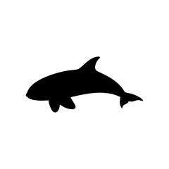Killer whale silhouette vector flat illustration design.