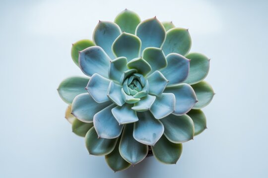 Echeveria succulent plant with blue green leaves rosette