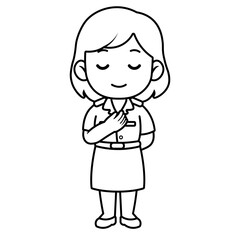 cartoon thai teacher illustration