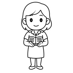 cartoon thai teacher illustration