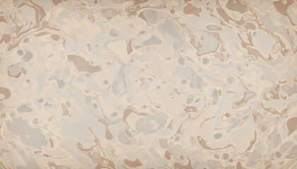 Abstract background with beige and brown mottled texture resembling marble or stone, blending organic patterns and neutral tones for natural surfaces or earthy design aesthetics.