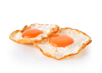 Fried egg , Fried sunny side up egg on white background