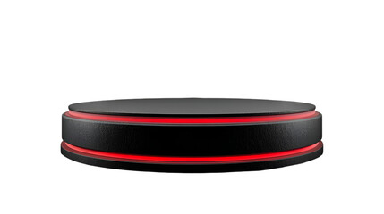 Black platform with red neon lights minimalist design