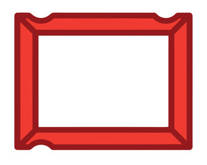 A simple red rectangular frame isolated on white background Ai Generated