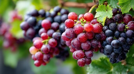 Ripe Grapes on the Vine