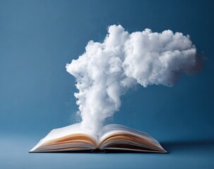 Open book with a cloud emerging from it