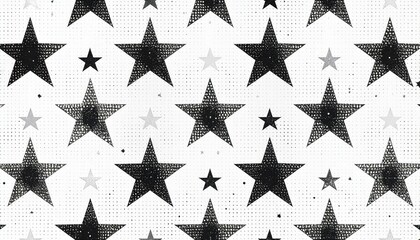 Obraz premium Seamless vintage halftone stars dot pattern background. 
