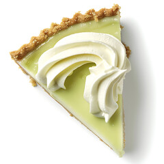Slice of Key Lime Pie with Whipped Cream Topping