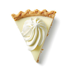 Slice of Creamy Pie with Whipped Topping and Crumbly Crust