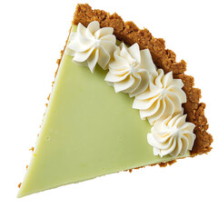 Slice of Key Lime Pie with Whipped Cream and Graham Crust