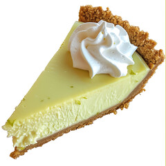 Slice of Key Lime Pie with Whipped Cream Topping