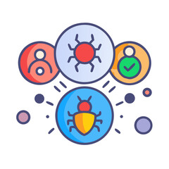 Multi color icon for threaten