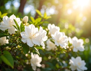 Fototapeta premium White flowers in sunlight (1)
