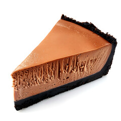 Slice of Chocolate Cheesecake with Smooth Texture and Crumbly Base