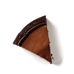 Slice of Chocolate Tart with Smooth Filling and Crumbly Base