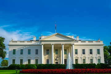 White House in Washington DC. White House during election season. US government. American...