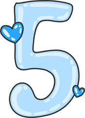 Number 5 – Hand Drawn Soft Number Five Art for Children’s Education and Party Designs